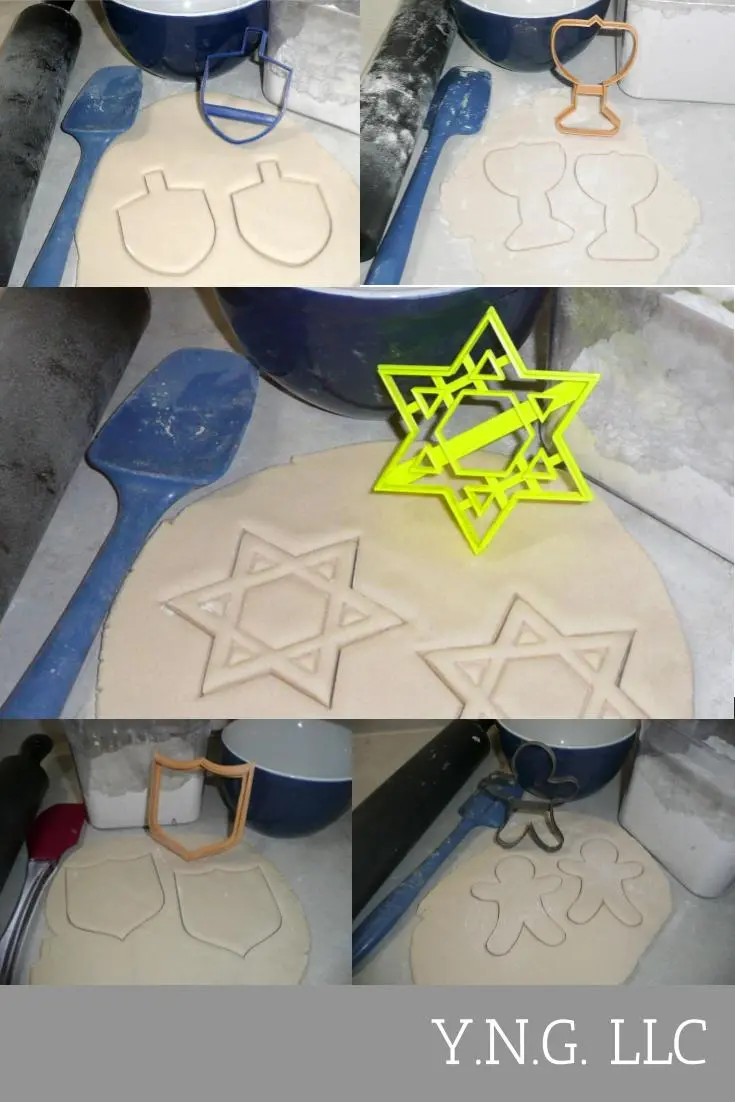 Hanukkah Cookie Cutter Set: 5 Traditional Jewish Festival Of Lights Shapes Pr1415 1