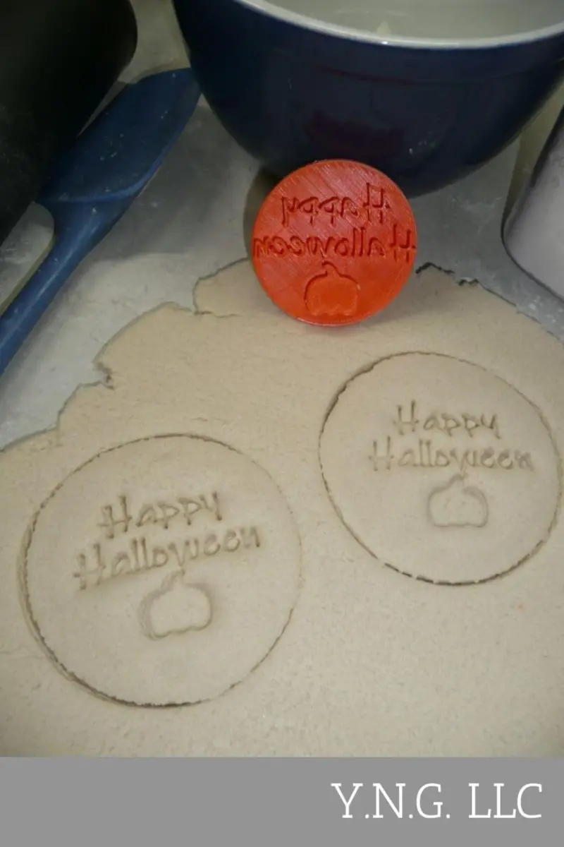 ‘Happy Halloween’ Cookie Stamp Featuring Pumpkin Graphic – Festive Seasonal Embossing Tool Pr4276 1