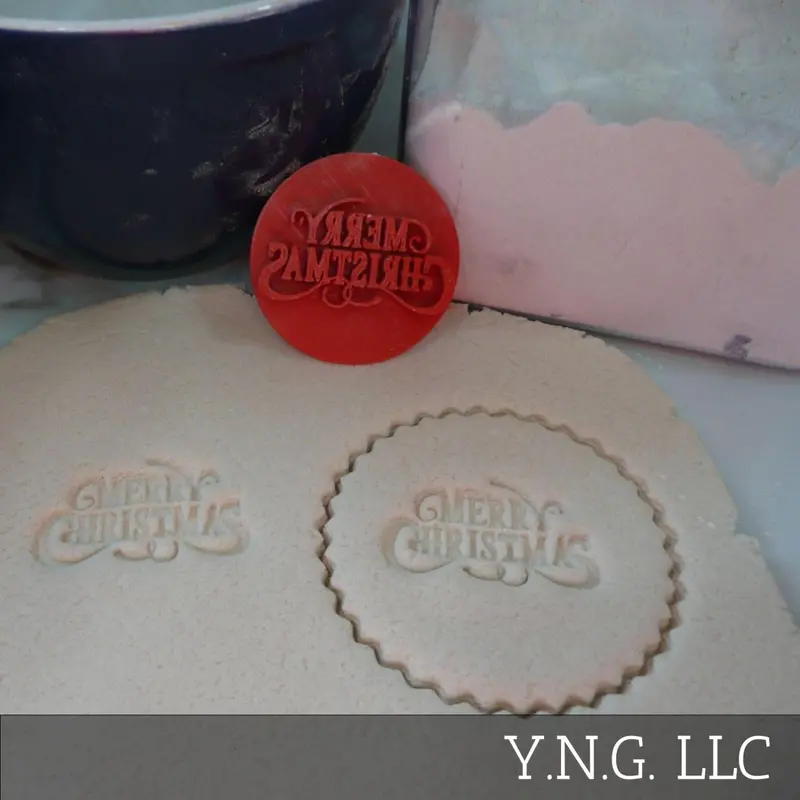 Happy Holidays Cookie Embosser – Usa-Made Seasonal Baking Stamp Pr5551 1