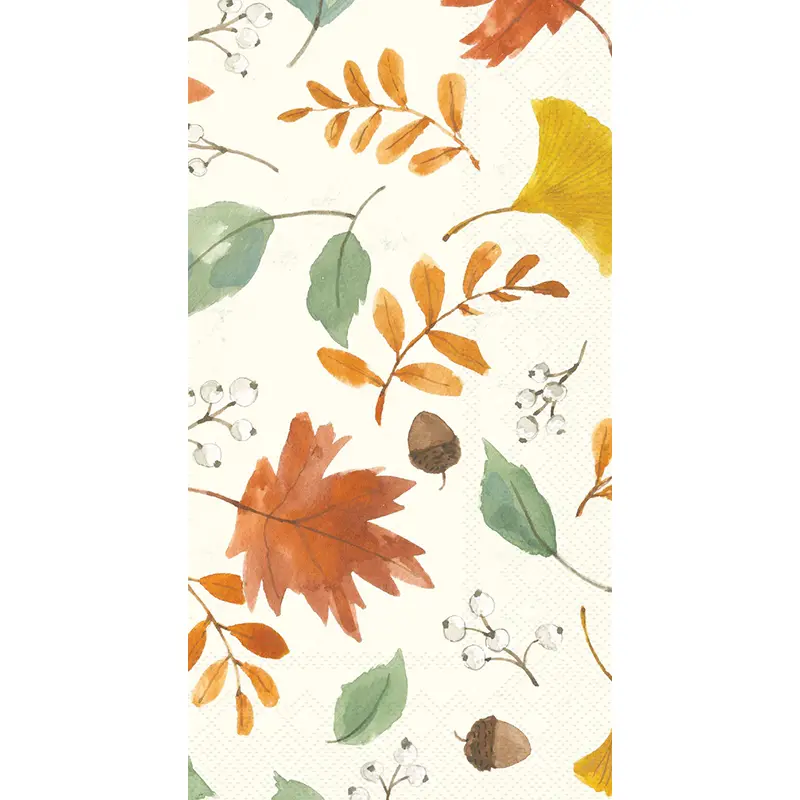 Harvest Leaf All-Over Design Guest Towels 1