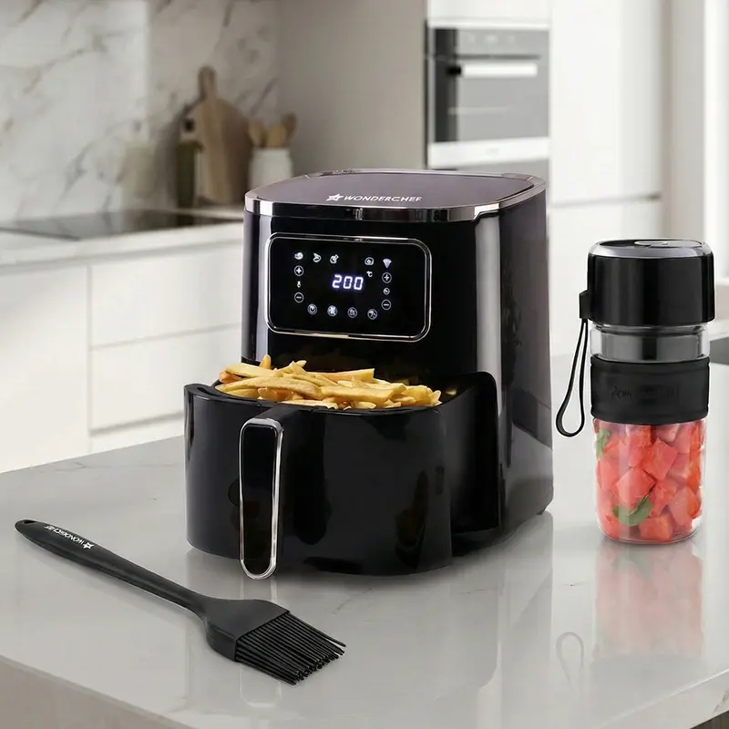 Healthy Habits Starter Pack – Platinum 5L Digital Air Fryer, Waterstone Silicone Brush, Nutri-Cup Zip Portable Blender 1