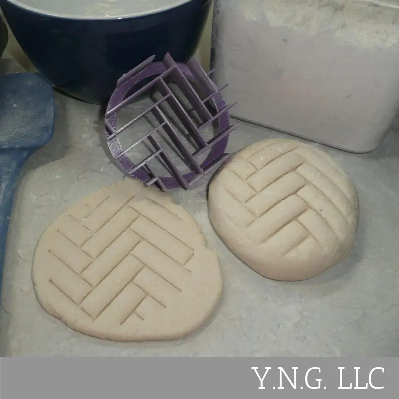 Herringbone Texture Concha Cutter – Authentic Mexican Sweet Roll Bread Stamp, Usa-Made 1