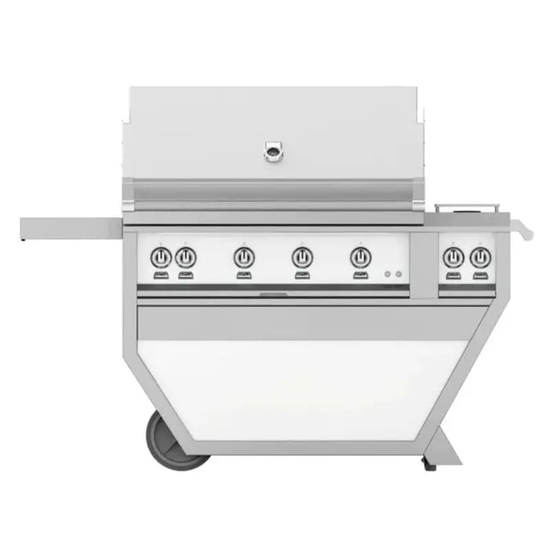 Hestan 42-Inch Built-In Gas Grill With Trellis Burners, Sear Zone, Rotisserie, And Deluxe Cart 1