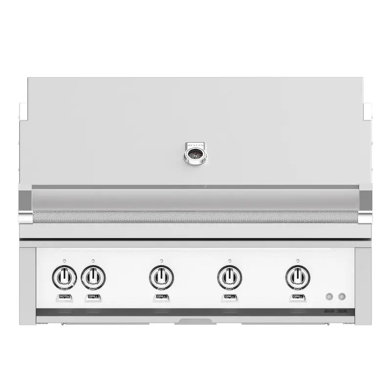 Hestan Gmbr42-Ng-Wh 42" Built-In Natural Gas Grill – Froth Finish With Sear Burner & Rotisserie 1