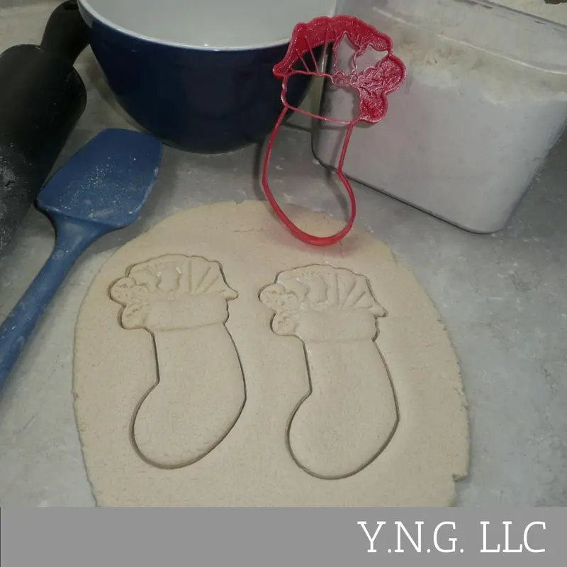 Holly-Adorned Christmas Stocking Cookie Cutter – Filled Detail, Made In Usa Pr4525 1