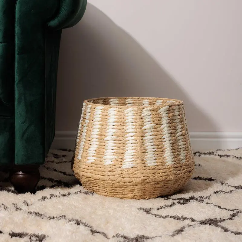 Home.Life Cream Woven Storage Basket – Natural Fiber Texture 1