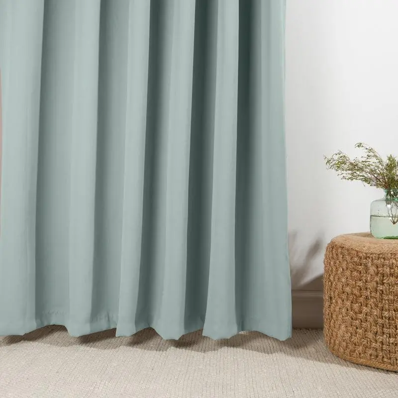 Home.Life Duck Egg Blue Woven Blockout Eyelet Curtains 2