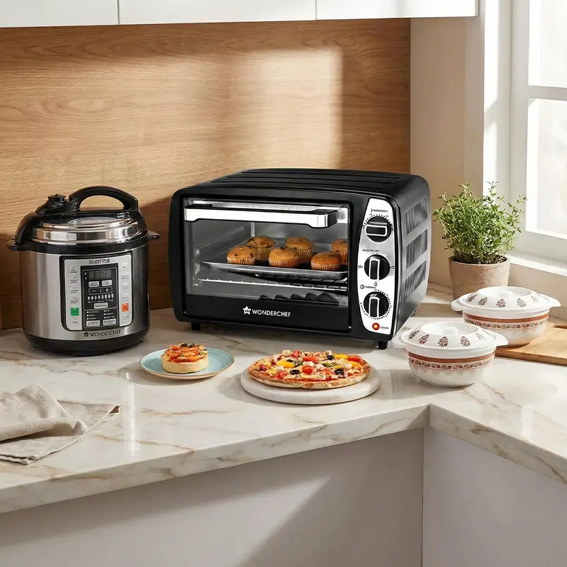 Hostess Delight Combo – 17L Otg Oven, Nutri-Pot 3L Electric Pressure Cooker, And Venice Royal Red 6-Piece Casserole Set 1