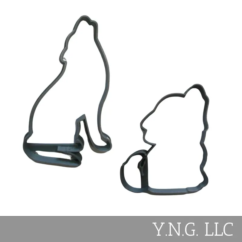 Howling Wolves Cookie Cutters (2-Piece) – Wild Nature-Inspired Adult & Baby Set Pr1923 1