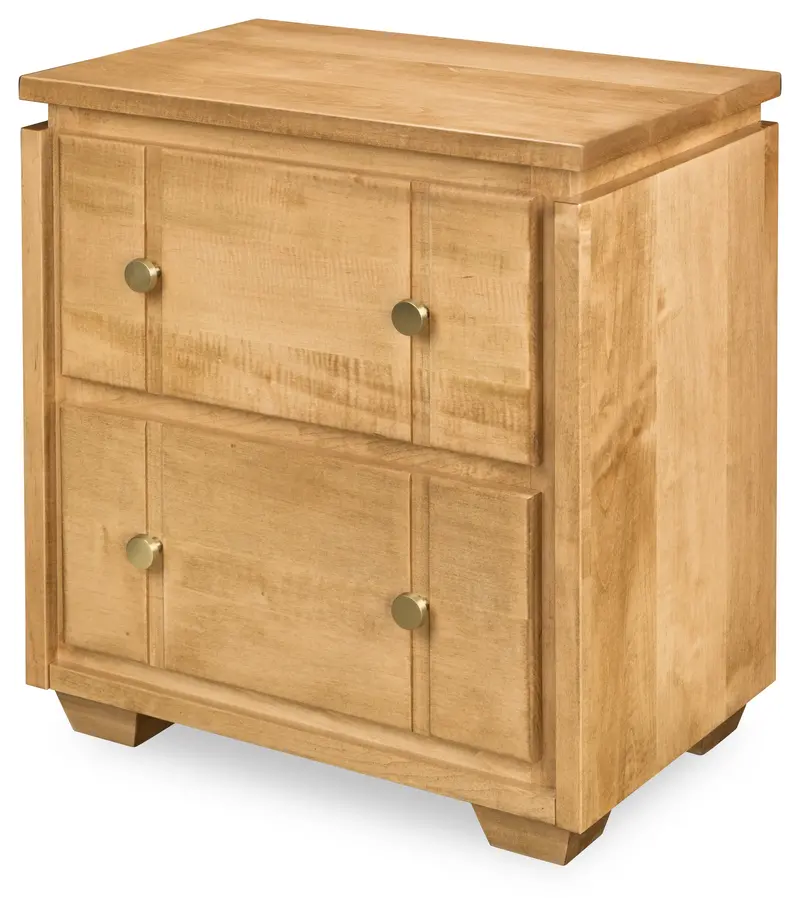 Hudson Two-Drawer Nightstand With Solid Wood Construction 1