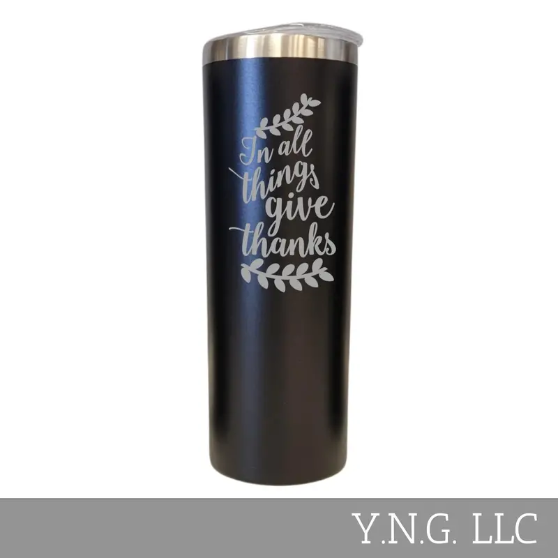 In All Things Give Thanks – Faith-Based 20Oz Matte Black Tumbler La5150 1