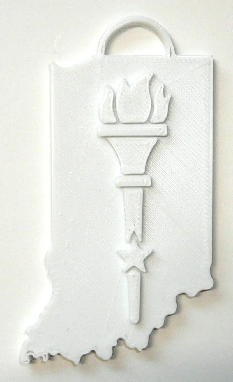 Indiana State Shape Ornament Cookie Cutter – Torch Detail, Holiday Ready, Usa-Made 1
