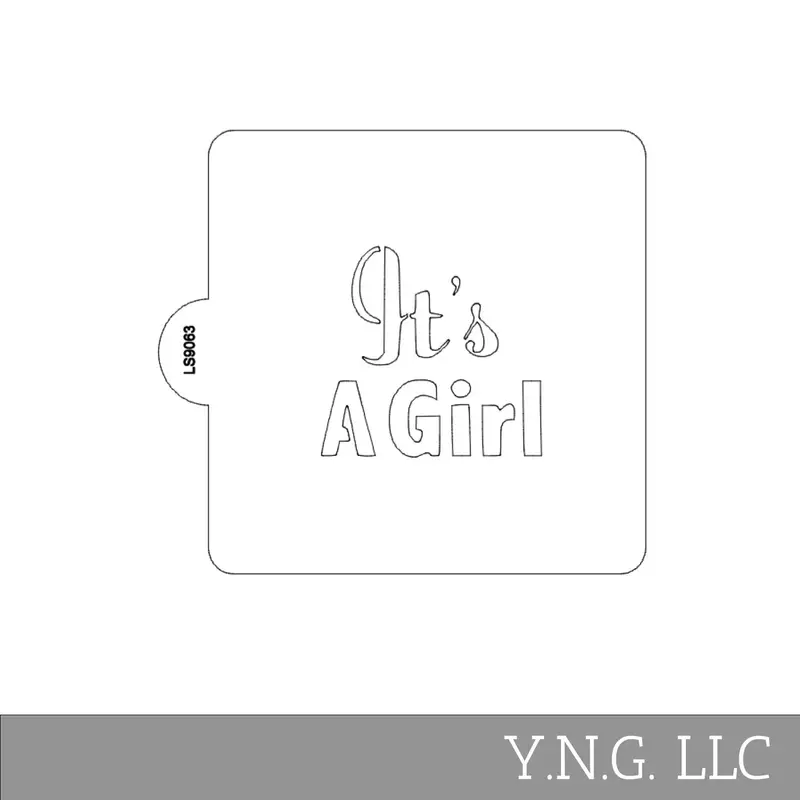 It'S A Girl Baby Shower Stencil For Cookies And Cakes – Usa-Made Ls9063 1