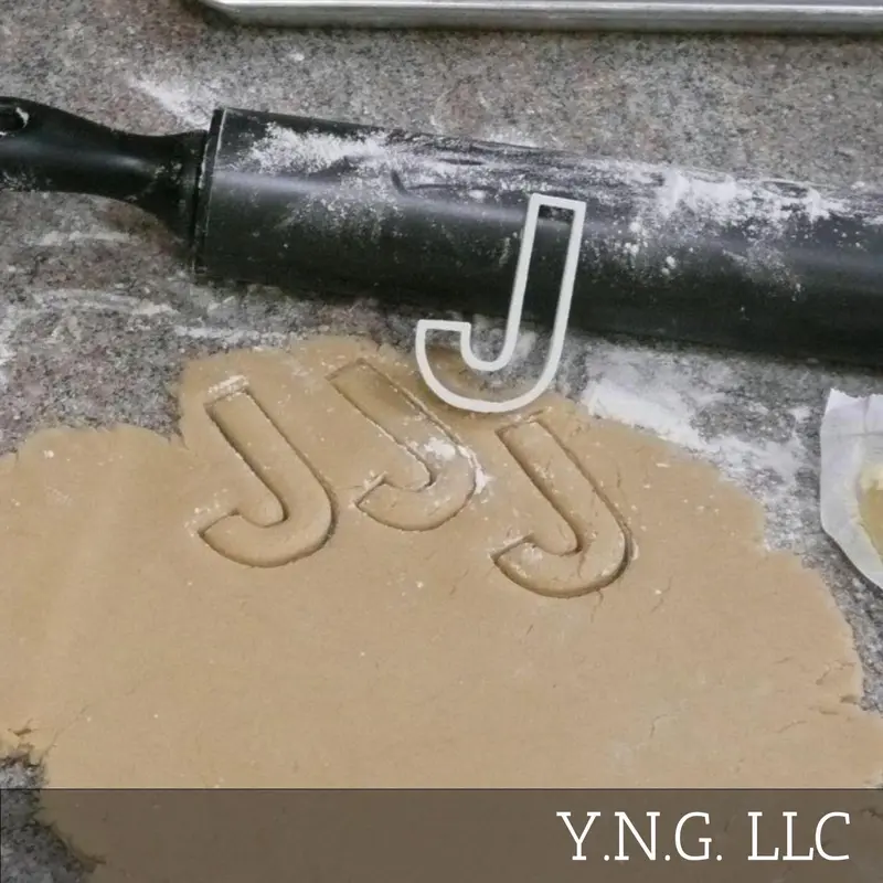 J-Shaped Alphabet Cookie Cutter For Baking – Food-Safe Initial Shape Tool Made In Usa (Pr107J) 1