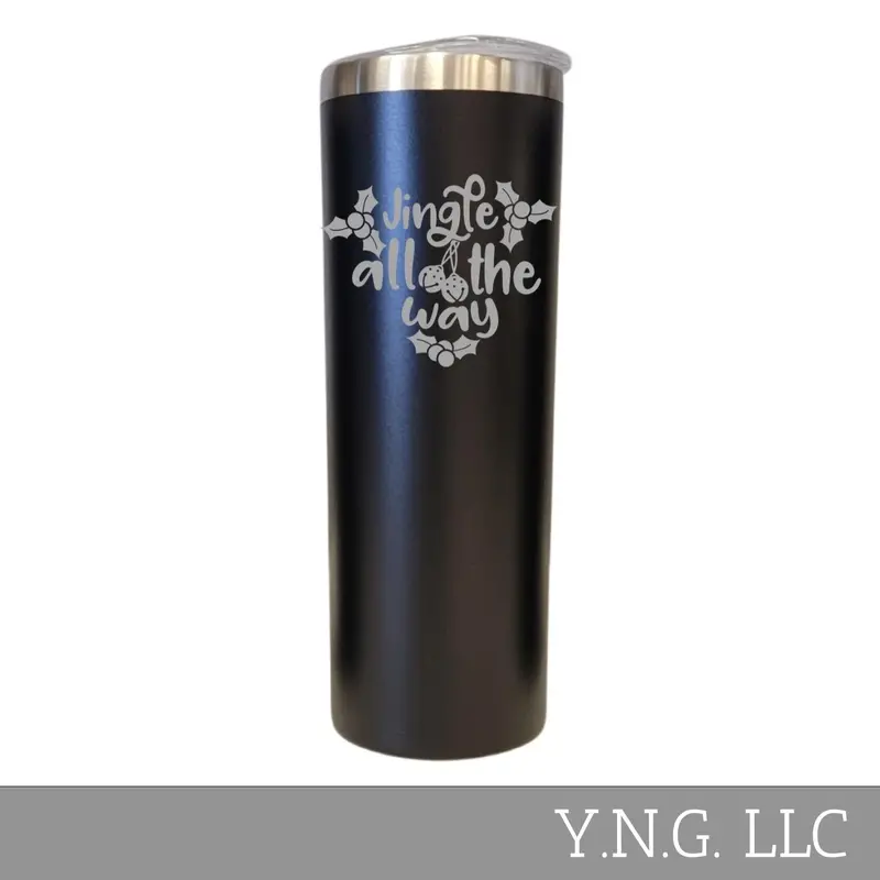 Jingle All The Way Black 20Oz Skinny Tumbler La5180 1