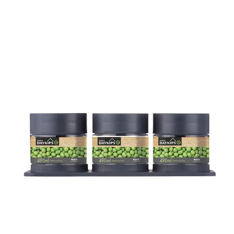 Komax Daykips Econo Dry Food Canister Set (3-Piece With Tray) 1