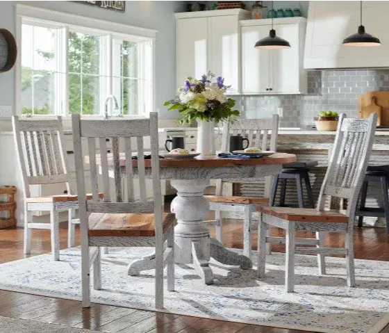 Kowan Scandinavian Dining Set – Light Wood Table & Slim-Line Chairs 1
