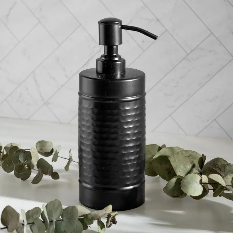 Lotion & Soap Dispenser With Hammered Black Finish 1