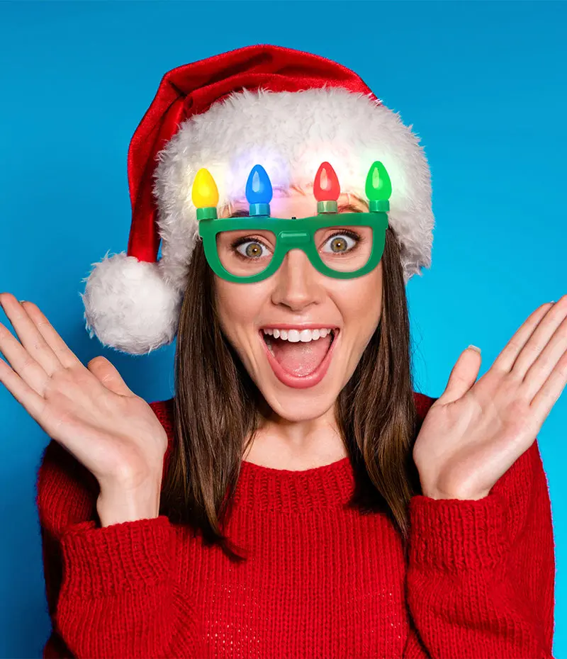 Lotsa Lites! Jumbo Led Holiday Glasses – Blinking Fun Eyewear 1