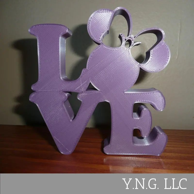 Love Quote Cookie Cutter Styled With Minnie Mouse Head – Purple, Made In Usa (Pr4799) 1