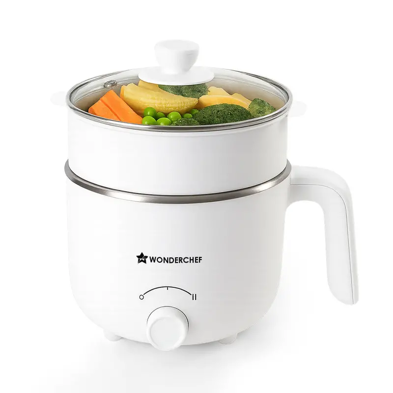 Luxe Multi-Function Electric Kettle – 1.2L, Dual Power Modes, Auto Shut-Off & Safety Protections, Includes Egg Rack & Steamer Pot 1
