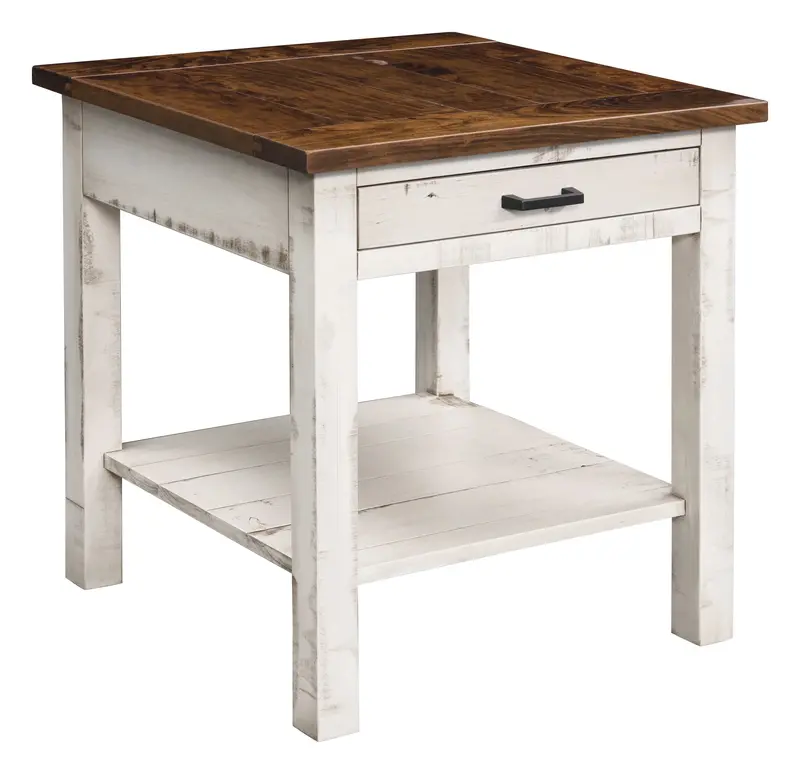 Madison Solid Wood End Table With Shelf 1
