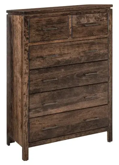 Maverick Six-Drawer Chest With Vertical Profile And Contemporary Hardware 1
