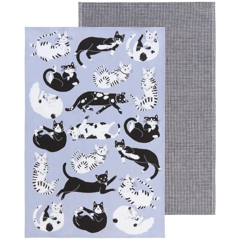 Meow & Furever Printed Kitchen Towels – 2-Piece Absorbent Dishcloth Set 1