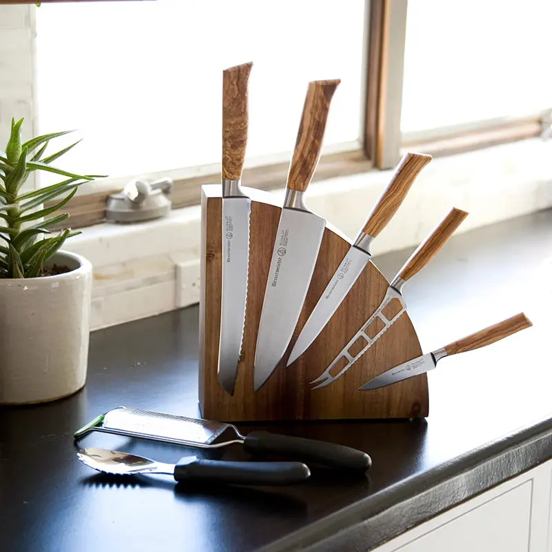 Messermeister Acacia Wood Magnetic Knife Block 1