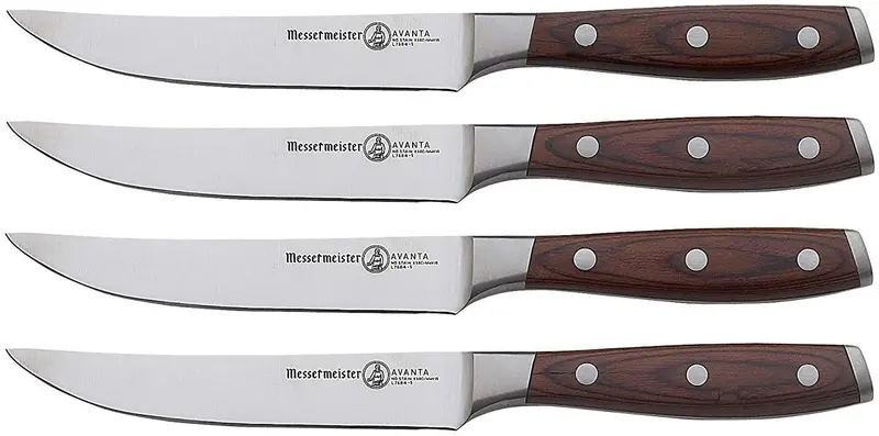 Messermeister Avanta 4-Piece Fine-Edge Steak Knife Set – Pakkawood Handles 1