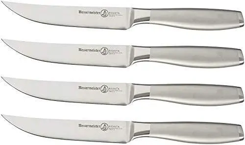 Messermeister Avanta 4-Piece Stainless Steel Steak Knife Set – Sleek Fine-Edge Design 1