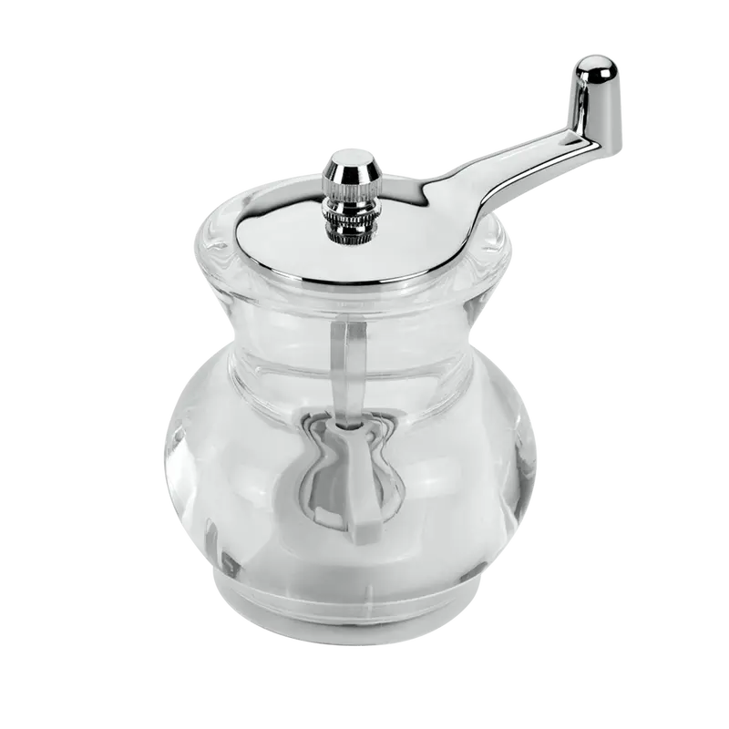 Metaltex Acrylic Salt & Pepper Mill – 8 Cm, Rotating Handle, Clear Retail Box 1
