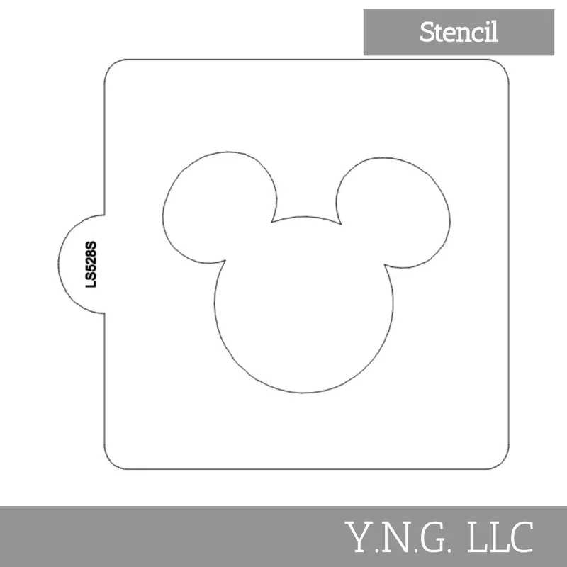 Mickey Mouse Face Outline Stencil – Reusable Baking Template For Cookies And Cakes (Ls528S) 1