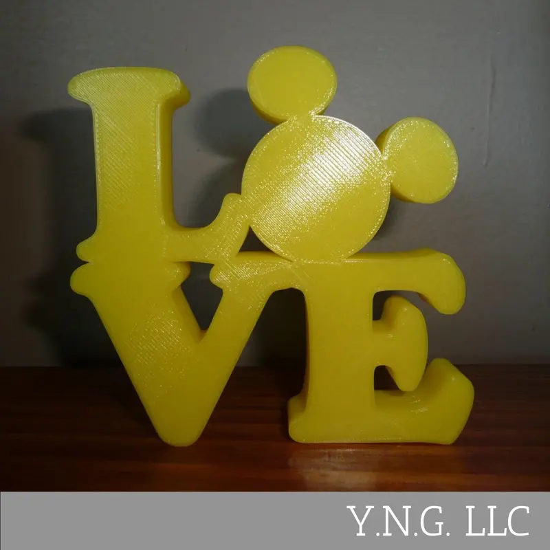 Mickey Mouse Love Quote Decor – Yellow Face Design, Made In Usa Pr4790 1