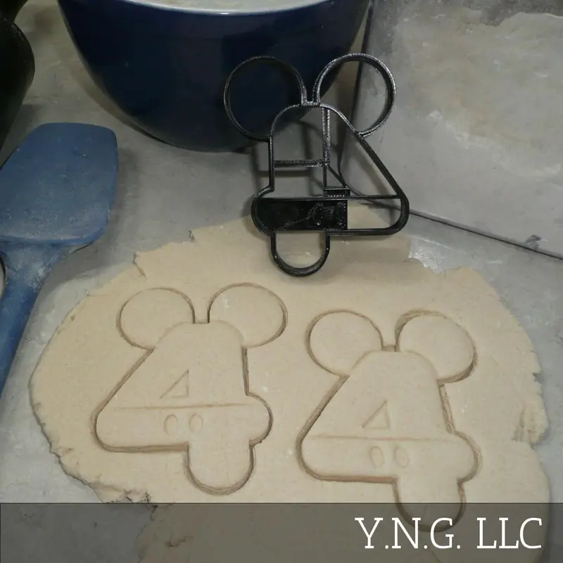 Mickey Mouse Number 4 Cookie Cutter – Detailed Baking Stencil, Proudly Usa Manufactured (Pr4564) 1