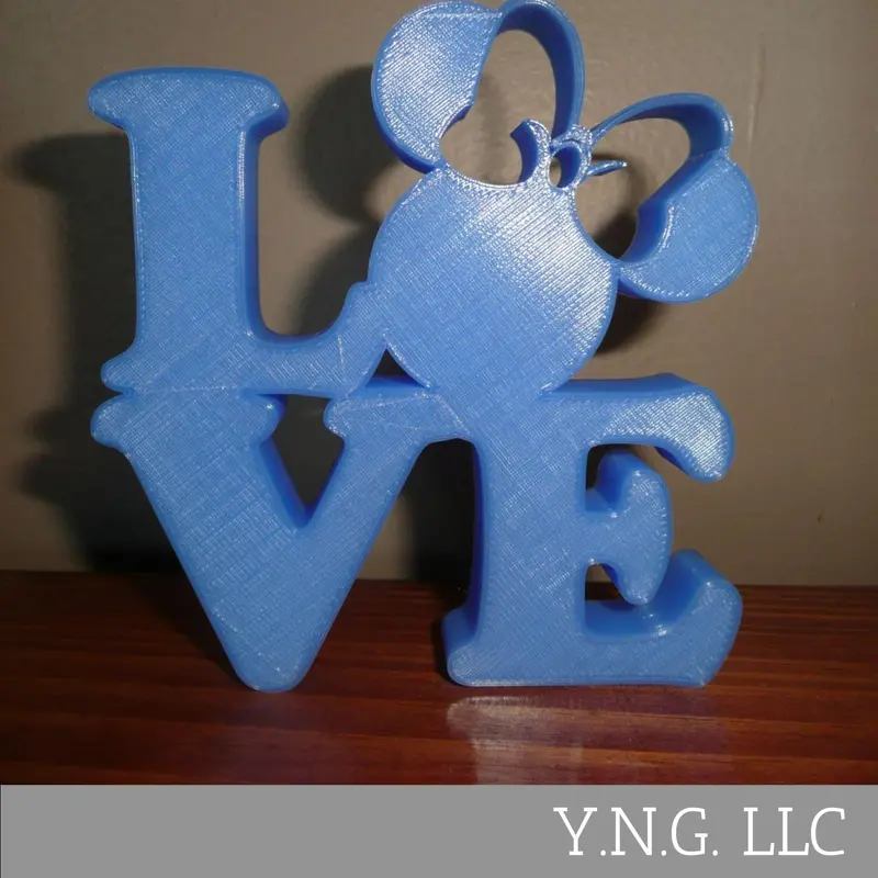 Minnie Mouse Love Quote Decor – Blue Face Design, Made In Usa Pr4793 1