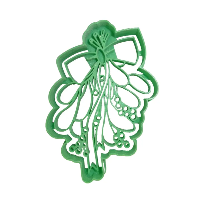 Mistletoe With Bow Fondant Cutters – Festive Holiday Cupcake Topper Set (6-Pack, 1.75") 1