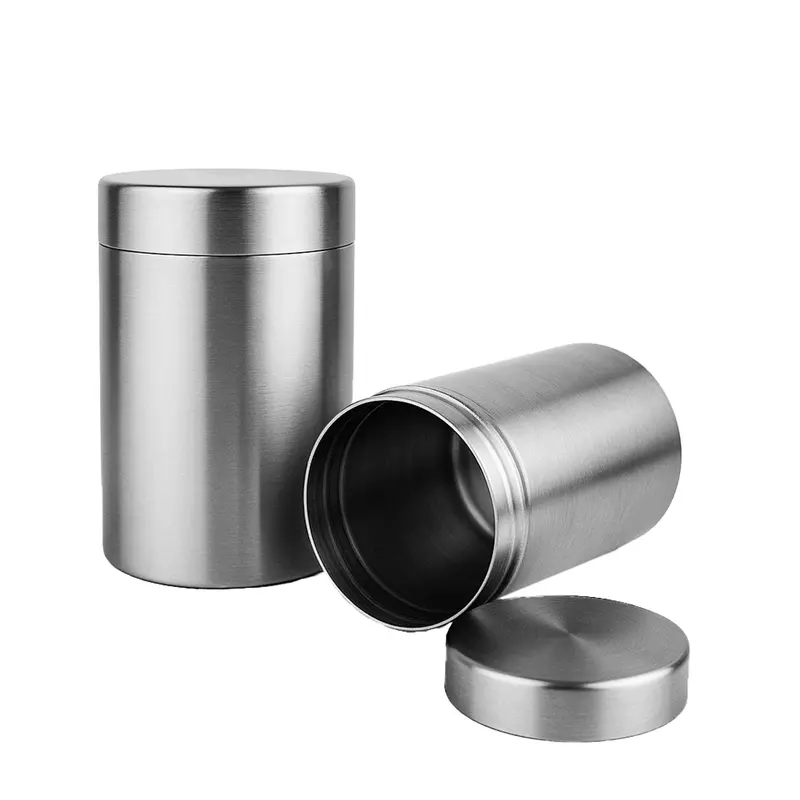 Modena 2-Piece Stainless-Steel Kitchen Organizer – Airtight Wide-Mouth Canisters For Tea, Coffee & Sugar Storage 1