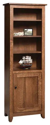 Modern Mission 24" X 72" Bookcase With Cabinet Door 1