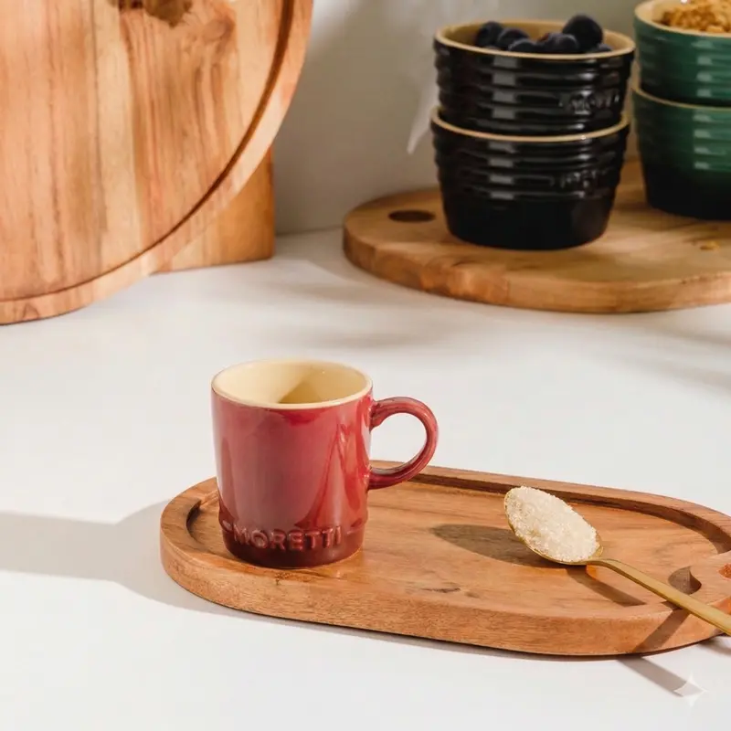 Moretti Casa Merlot Red Stoneware Espresso Cup 1
