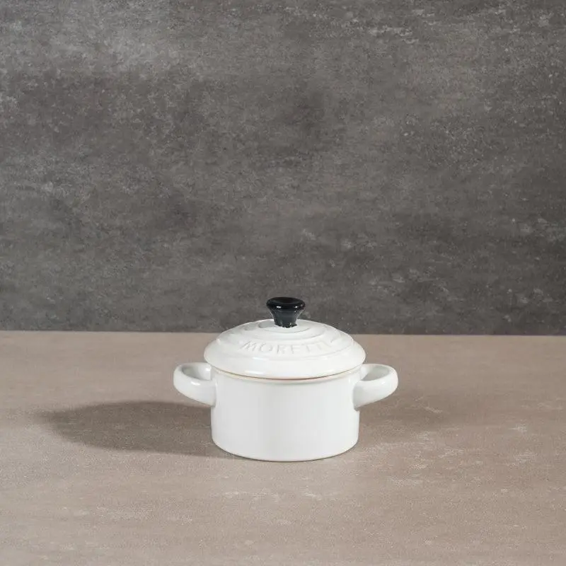 Moretti Casa White Stoneware Mini Casserole Dish With Lid 1