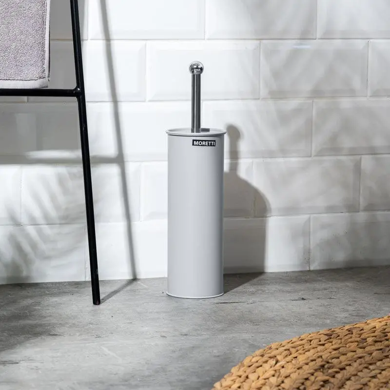 Moretti Matte Grey Toilet Brush With Concealed Holder 1
