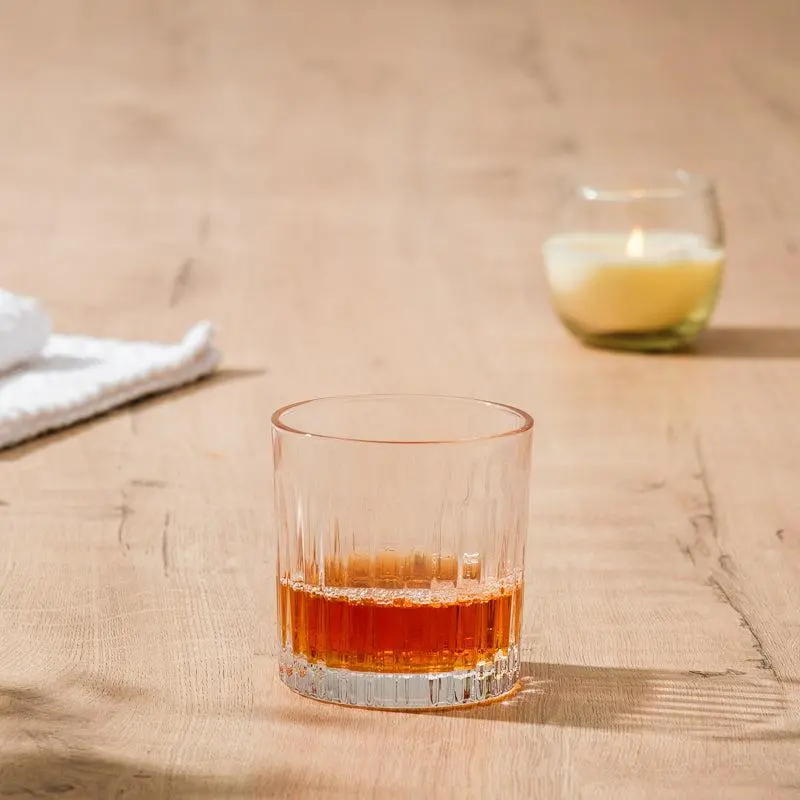 Moretti Vino Cut Tumbler Set – 6 Premium Glass Tumblers 1