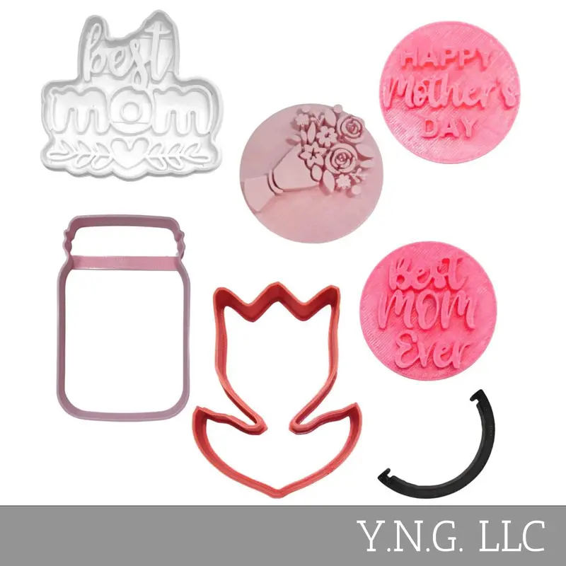Mother’S Day Baking Bundle: 7 Usa-Made Cookie Stamps & Cutters (Pr9070) 1