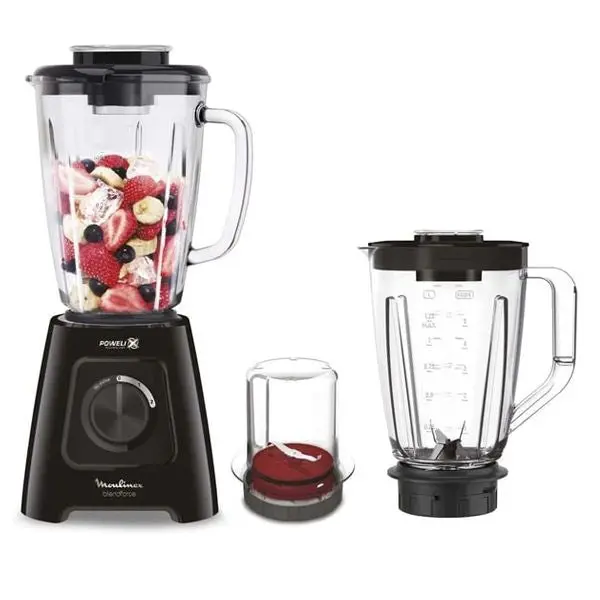 Moulinex Blendforce Pro Mixer Grinder – 600W With Jug & Blades, Black 1