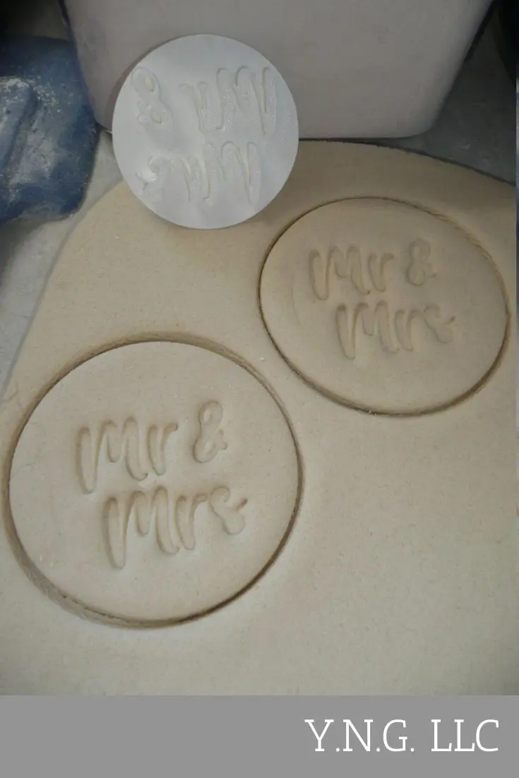 Mr & Mrs Cookie Stamp Embosser – Elegant Bridal Shower Or Wedding Baking Tool – Usa Pr4036 1