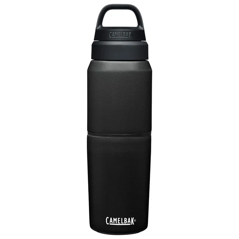 Multibev Dual-Size Insulated Bottle And Cup Set – 17 Oz Bottle + 12 Oz Cup, Sleek Black 1