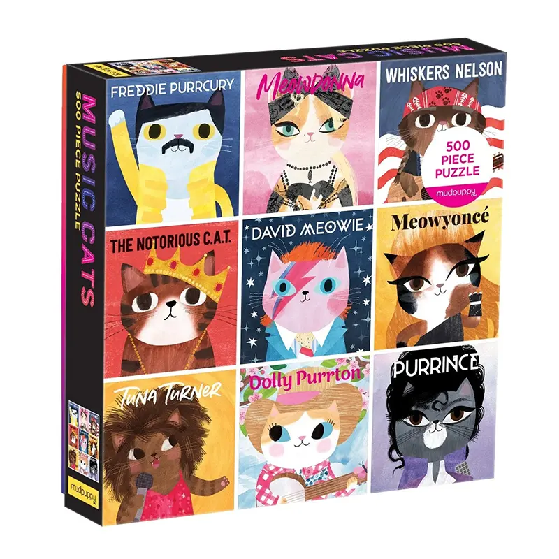 Music Cats 500-Piece Illustrated Jigsaw Puzzle 1