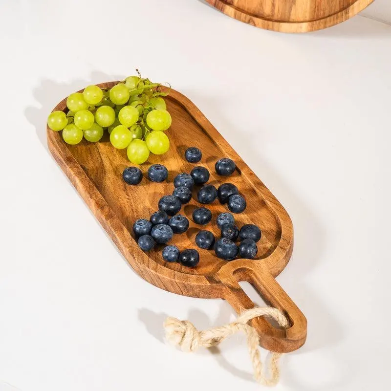 Natural Acacia Wood Oval-Edged Paddle Board 2