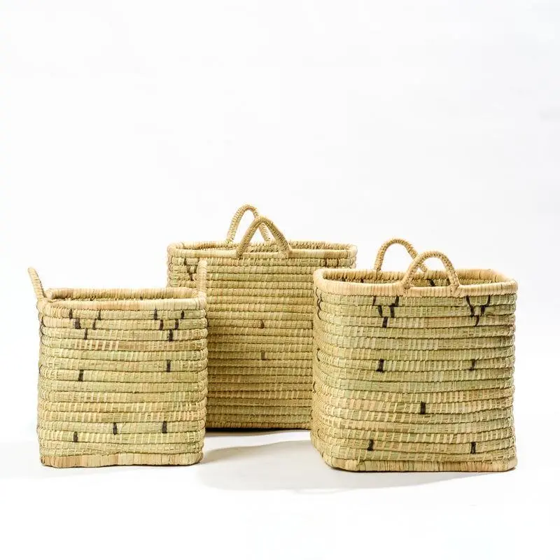 Natural-Finish Square Accent Basket – Woven Home.Life Storage Piece 1